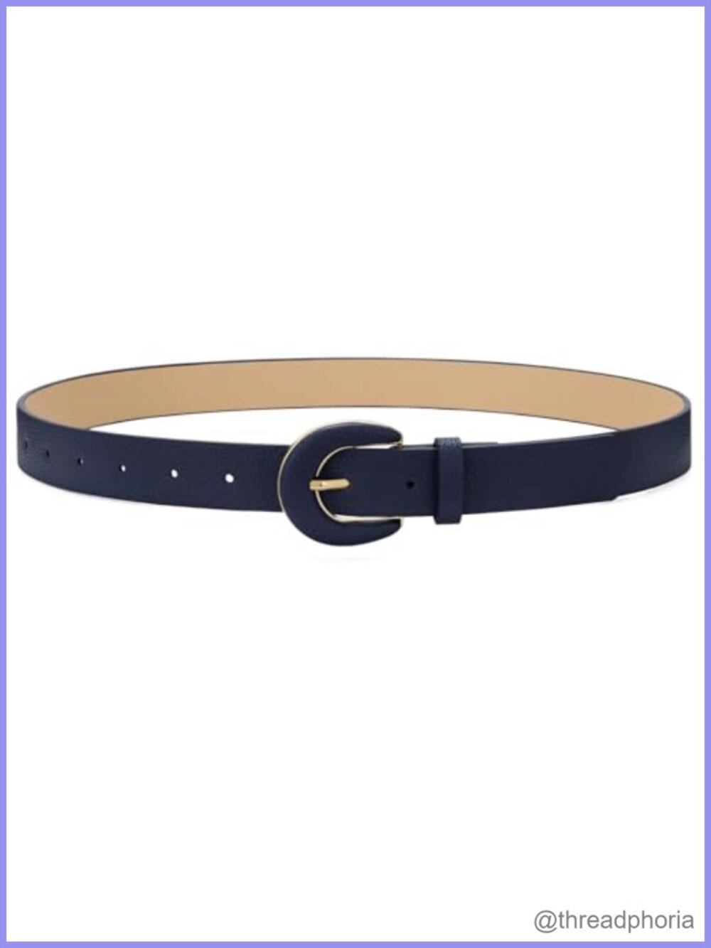 Women's PU Leather Belt with Gold Pin Buckle Casual Jeans Pants Dress